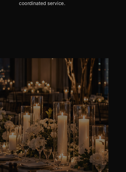 Managed candle installation in clear glass vessels