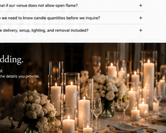 Wedding candlelight after dark